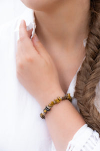 Bracelet ethnique pierre œil de tigre