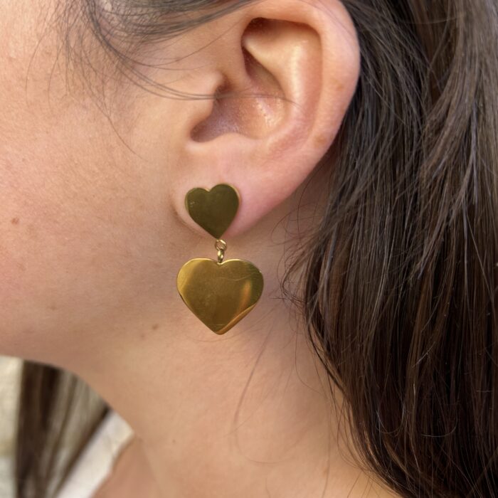 Boucles d'Oreilles Cœur Pendant