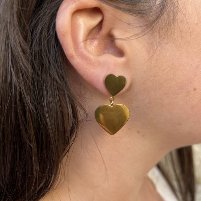 Boucles d'Oreilles Cœur Pendant