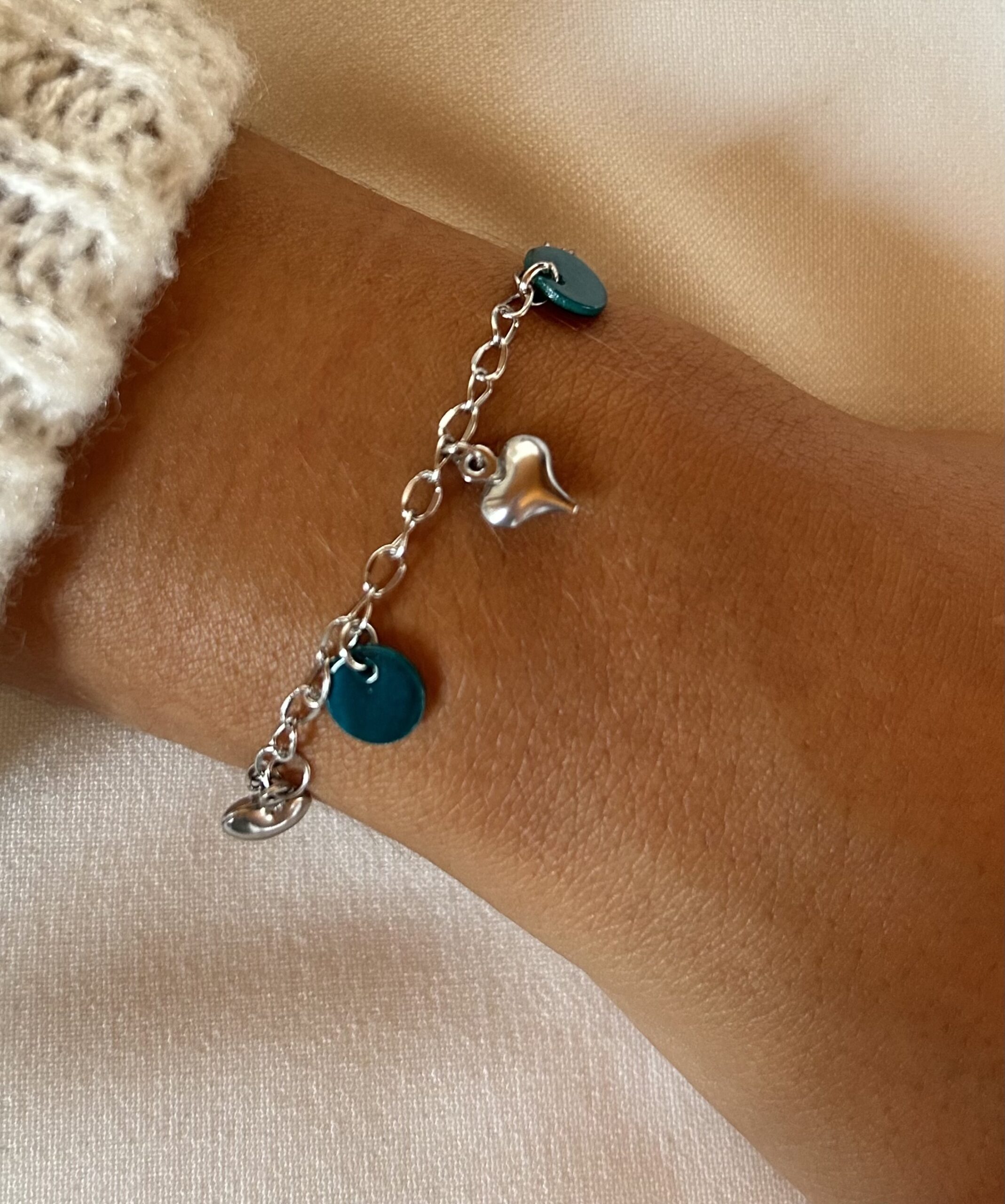 Bracelet breloques cœurs