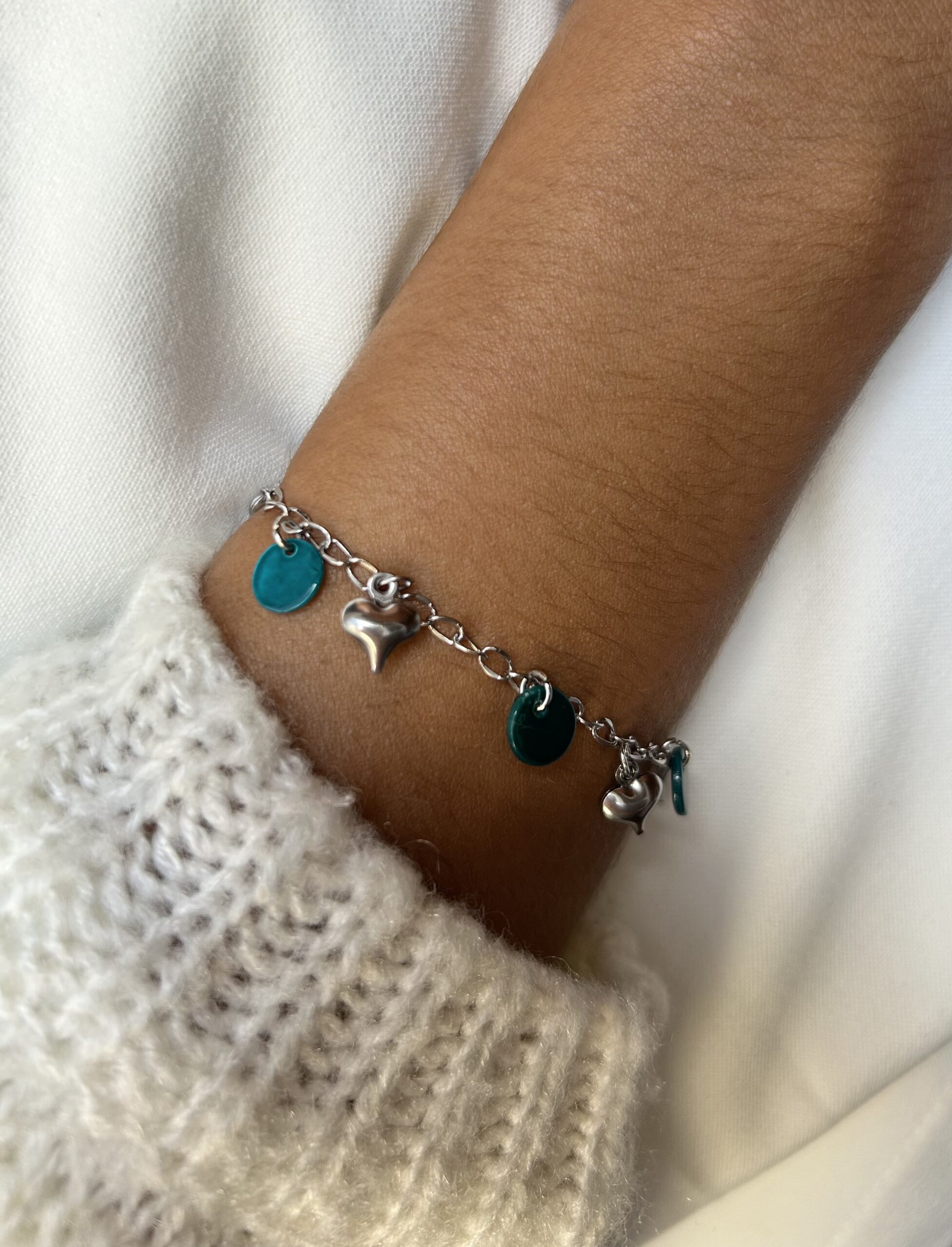 Bracelet breloques cœurs