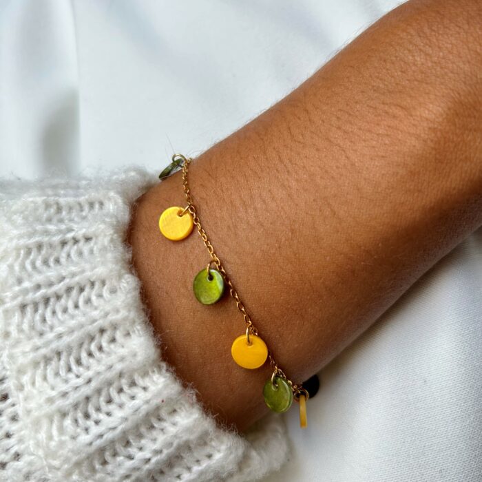 Bracelet jaune olive