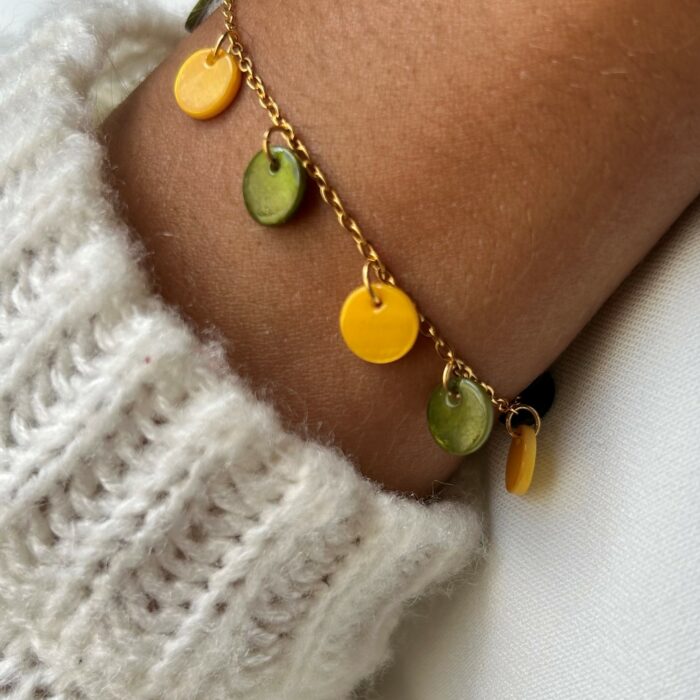 Bracelet jaune olive