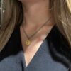 Collier tournesol perles vertes