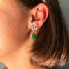 Boucles d'oreilles gouttes vertes