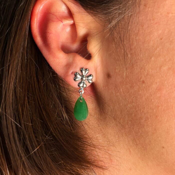 Boucles d'oreilles gouttes vertes