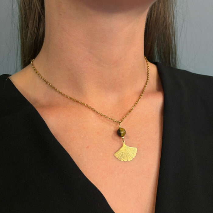 Collier feuille de ginkgo Collier feuille de ginkgo