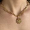 Collier Pendentif Soleil Doré