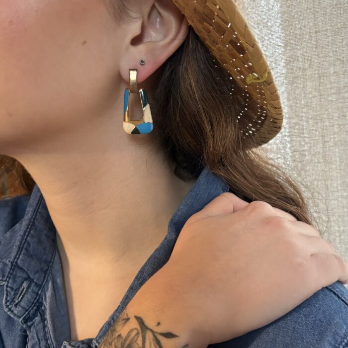 Boucles d'oreilles pendantes turquoise