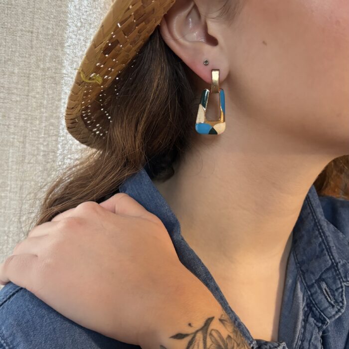 Boucles d'oreilles pendantes turquoise